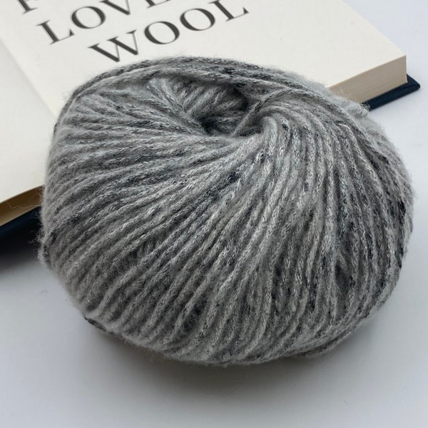 Katia Concept Cotton Merino Tweed- Warm cotton yarn - Tweed yarn - Very light yarn - Knitting cotton - 50g-105m / Col.506 Grey