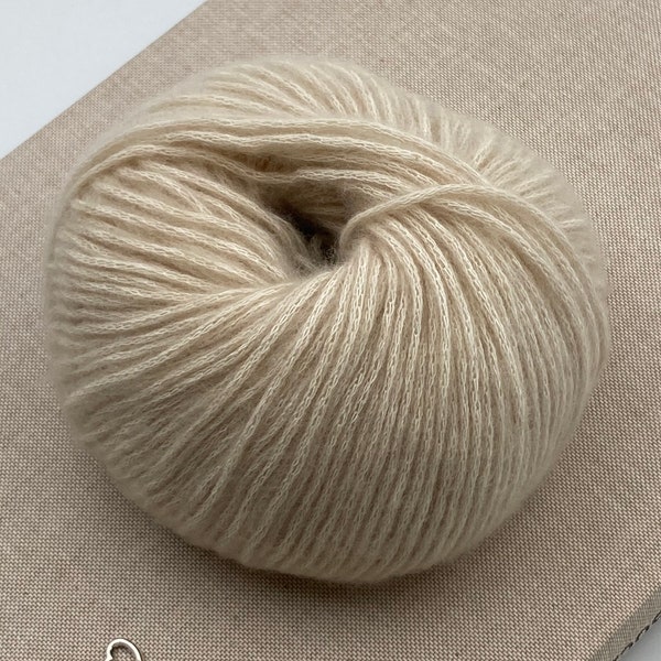 Katia Concept Cotton Merino - Fil de coton chaud - Coton, Fil mérinos - Fil très léger - Coton à tricoter - 50g-105m / Col.101 -Beige clair