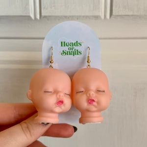 Baby Doll Head Necklace/Earrings | Doll Parts Jewelry | Quirky Halloween Accessory | Holiday Gift Ideas