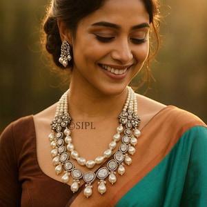 Gold Plated Delicate Fine Two Layered Kundan Choker/ Indian Jewelry/Indian Necklace/Indian Choker/Indian Wedding Necklace Set/Kundan Choker