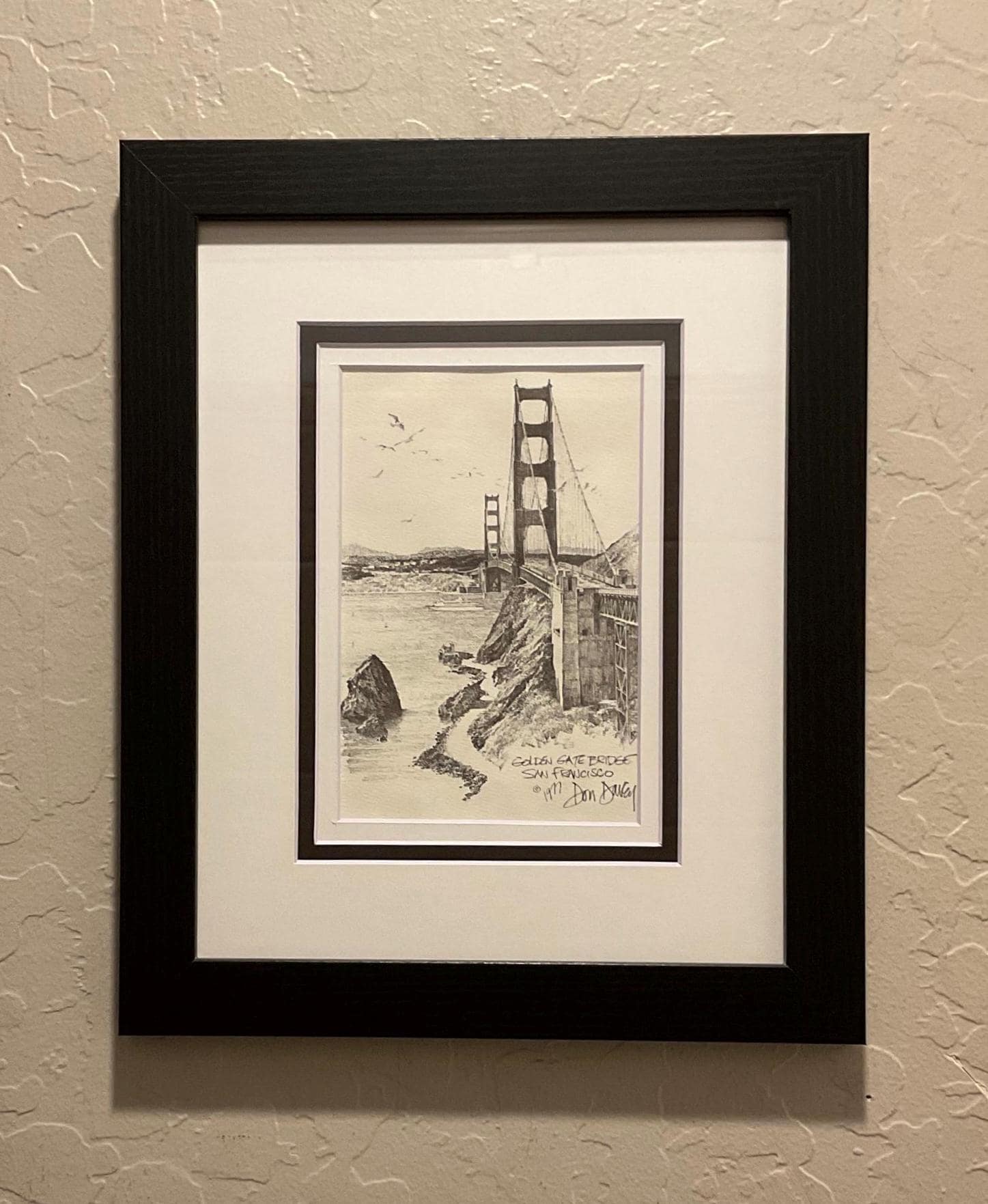 Don Davey Golden Gate Bridge Print of San Francisco 1977 Triple