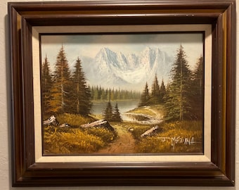 J.medina Oil Painting Landscape Trees Winter 8x10