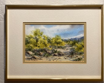 Erin O’Dell Palo Verde Wash 4 Original Watercolor Painting Arizona Desert Landscape Signed