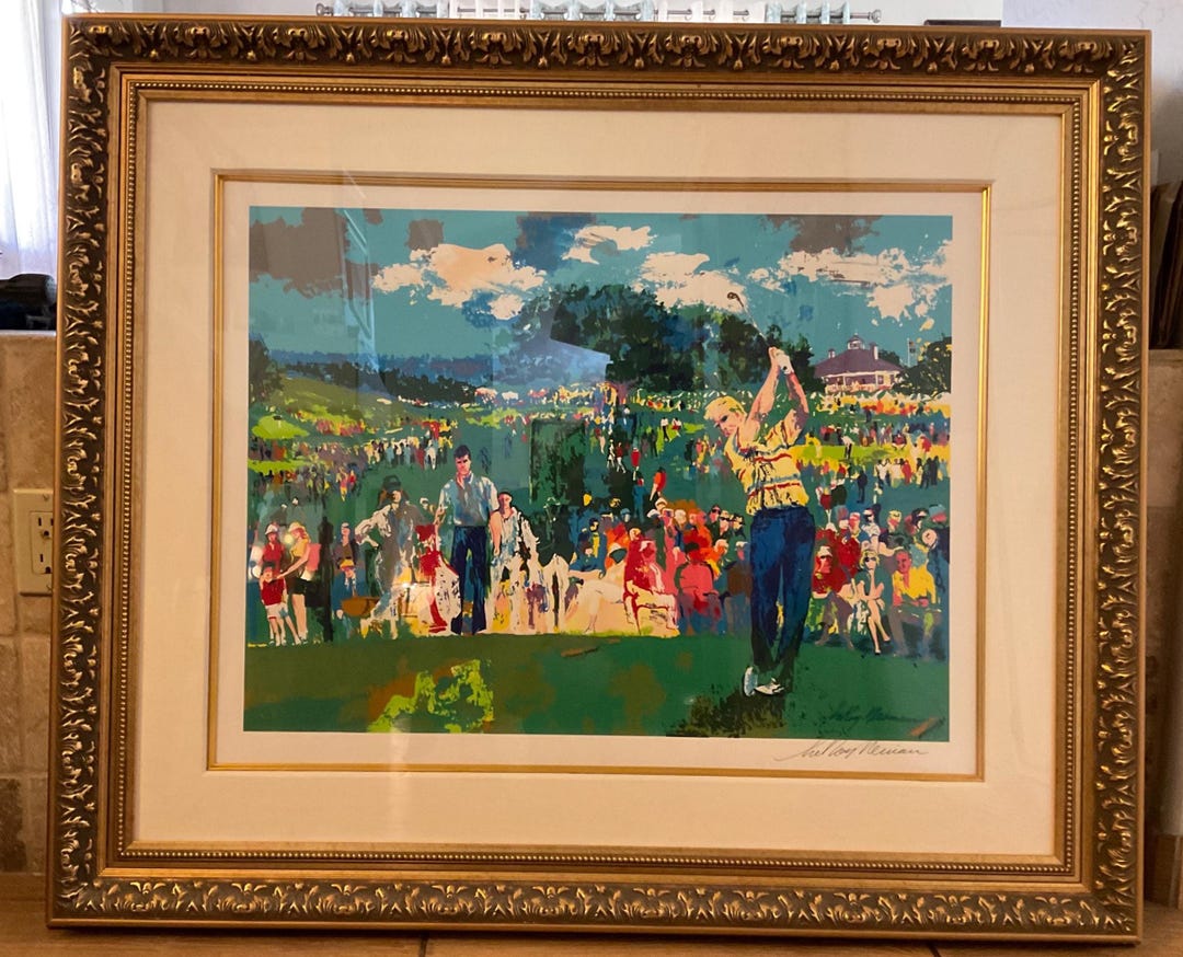 ち*6様 Leroy Neiman オーガスタ ゴルフ シルクスクリーン Leroy Neiman Augusta Golf Serigraph, Jack Nicklaus Signed, Limited