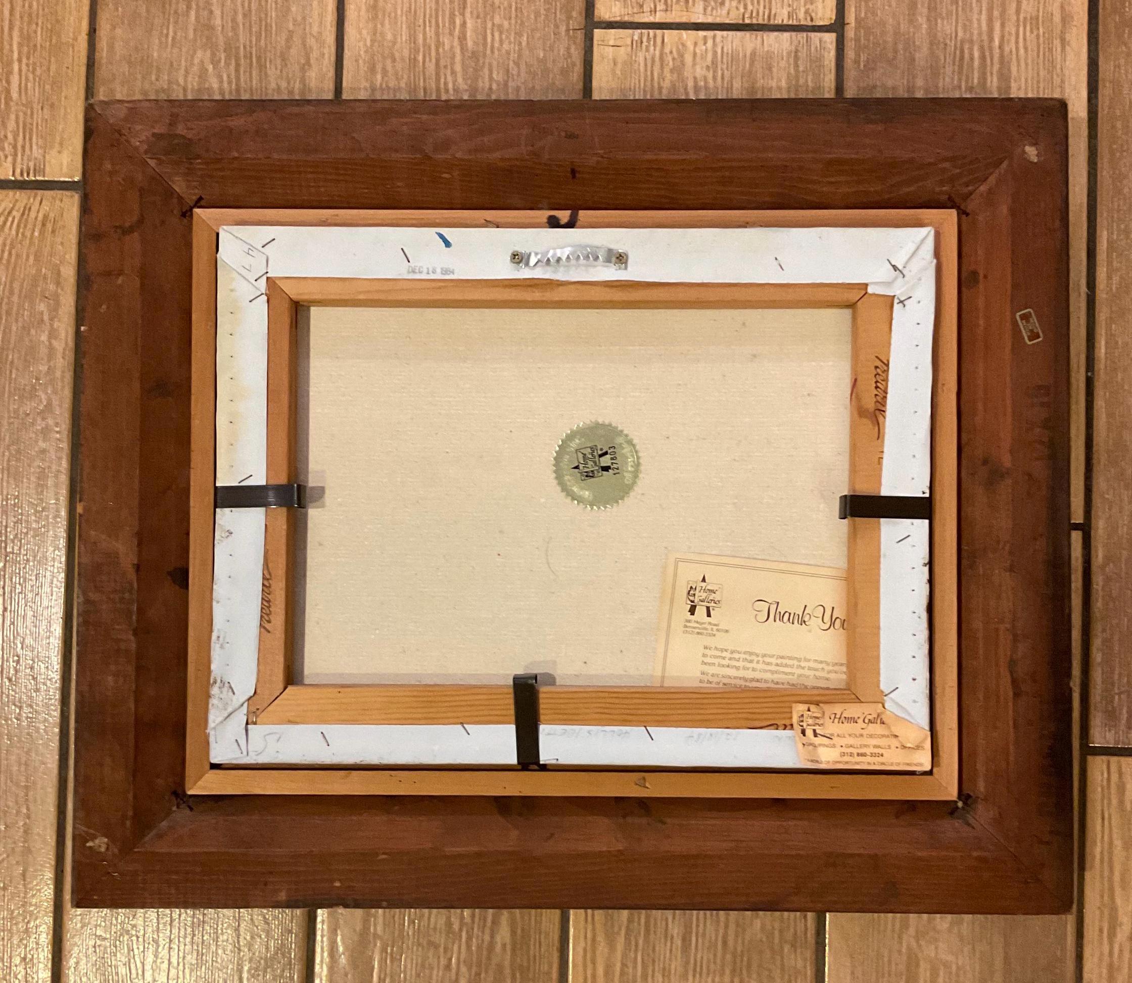 J.medina 油絵 J. Medina Original Painting In Wood Frame Signed In