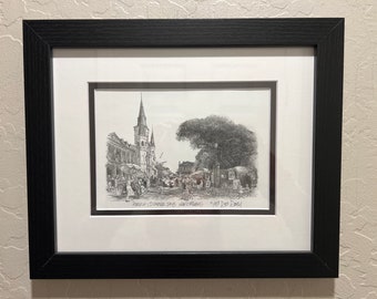 French Quarter Days Don Davey Print of New Orleans in 1989 of Street Festivities