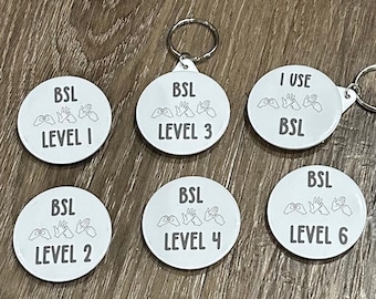 BSL Learner Badge: British Sign Language level 1 2 3 4 5 6 ,