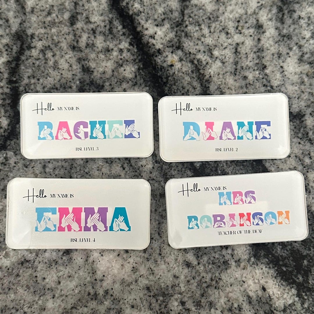 BSL Name Badge, Bsl Learner Badge, British Sign Language, BSL Gift, Bsl ...