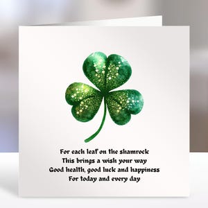 Irish Card, irish greetings card, irish birthday card, new home card, good luck card, shamrock, irish blessing, irish mothers day card,