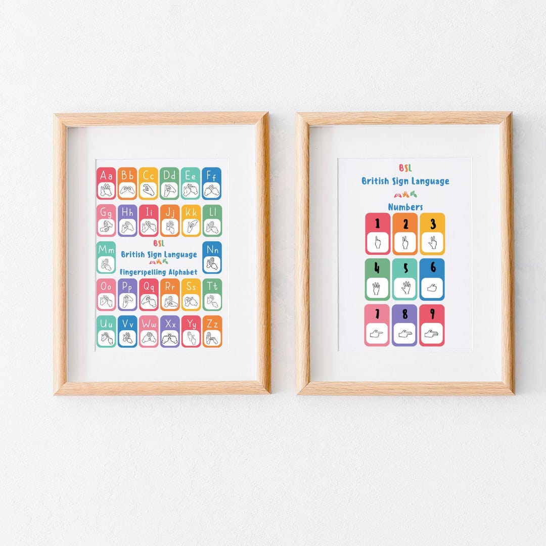 BSL Alphabet & Numbers Print: British Sign Language Learner - Etsy UK