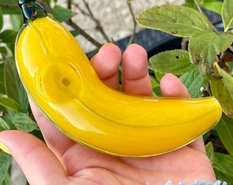 Yellow Banana Glass Hand Pipe