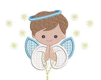 Angel embroidery designs, Boy embroidery design, baptism embroidery design, Angel boy Embroidery design