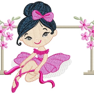 Ballerina machine embroidery designs - Girl Ballet embroidery design, Machine embroidery pattern - instant download