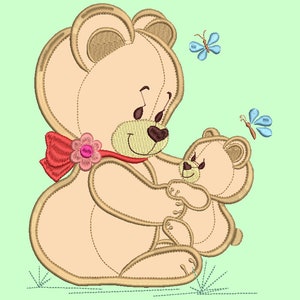 Bear Baby Applique Embroidery Design (Instant Download)