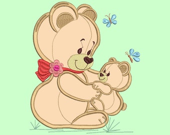 Bear Baby Applique  Embroidery design, Bear Applique machine embroidery design ,Baby embroidery design-instant downloads.
