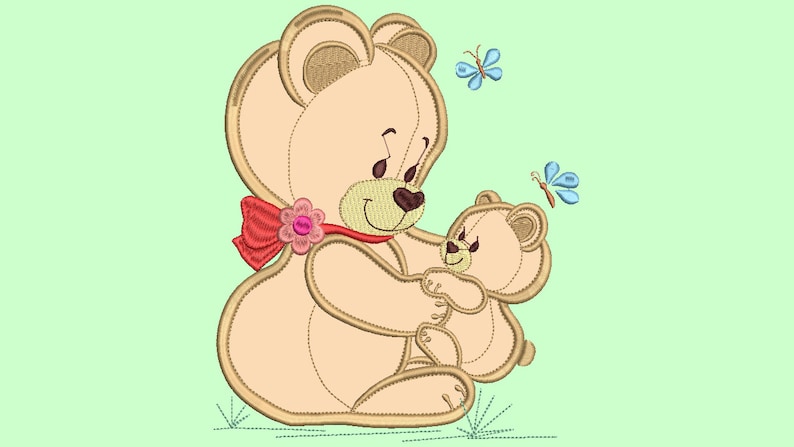 Bear Baby Applique Embroidery design, Bear Applique machine embroidery design ,Baby embroidery design-instant downloads. image 1