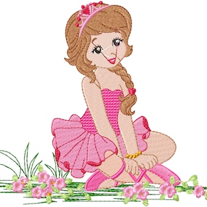 Ballerina Machine Embroidery Designs - Girl embroidery design, Machine embroidery pattern - instant download