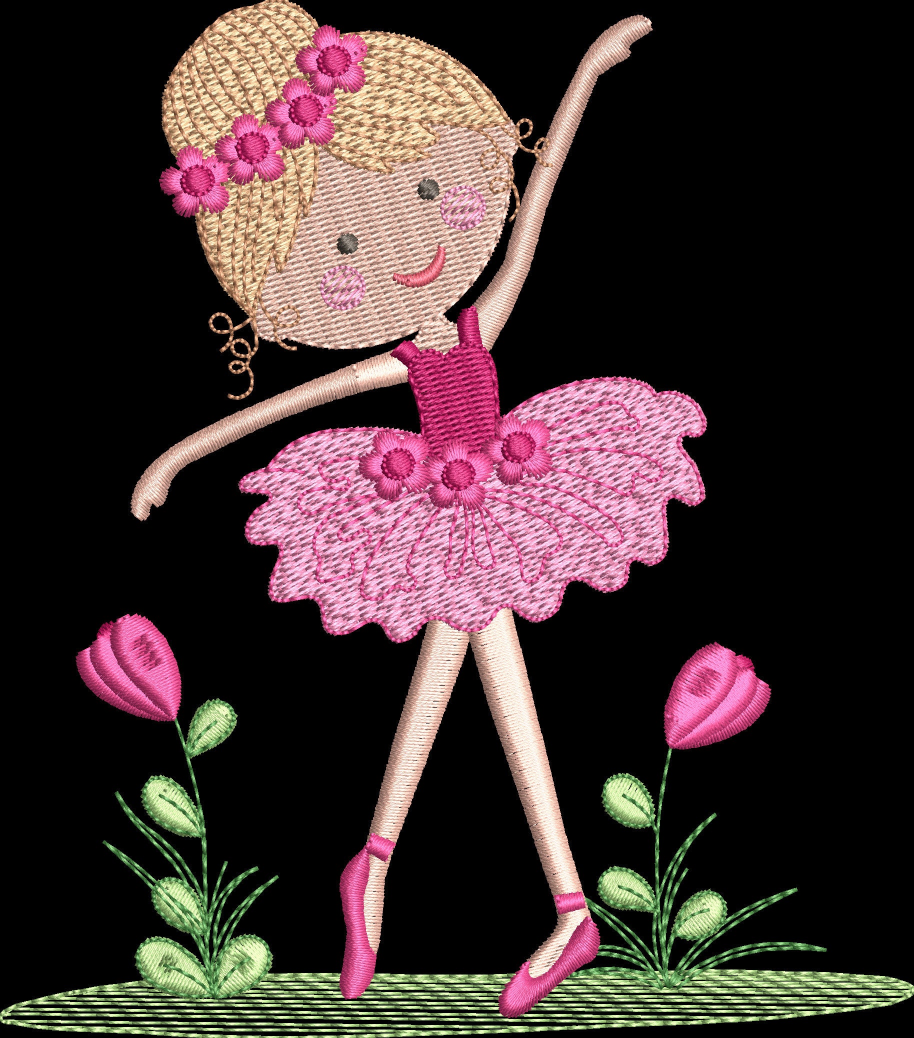 Ballerina Machine Embroidery Designs Girl Ballet Embroidery Etsy