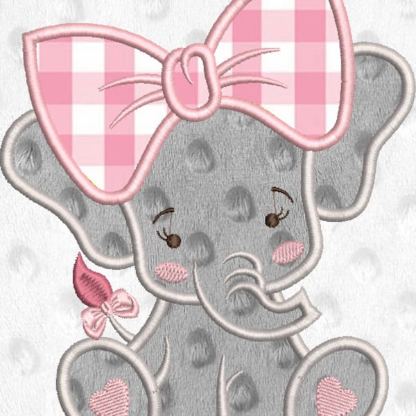 Elephant Girl Applique Embroidery designs - Elephant embroidery design, Applique Machine embroidery pattern