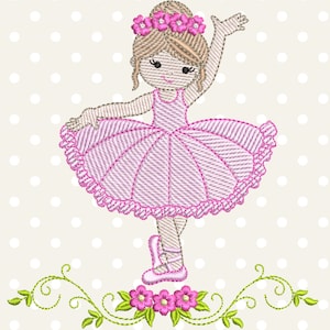 Ballerina Machine Embroidery Designs - Girl embroidery design, Machine embroidery pattern - instant download