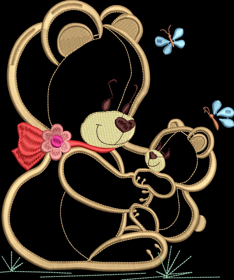 Bear Baby Applique Embroidery design, Bear Applique machine embroidery design ,Baby embroidery design-instant downloads. image 3