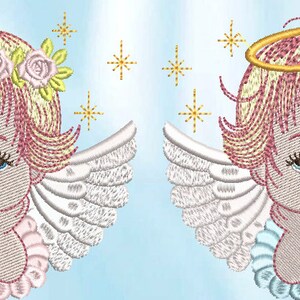 Angel Girl -Boy embroidery design, Angels embroidery design, machine embroidery design, angel design