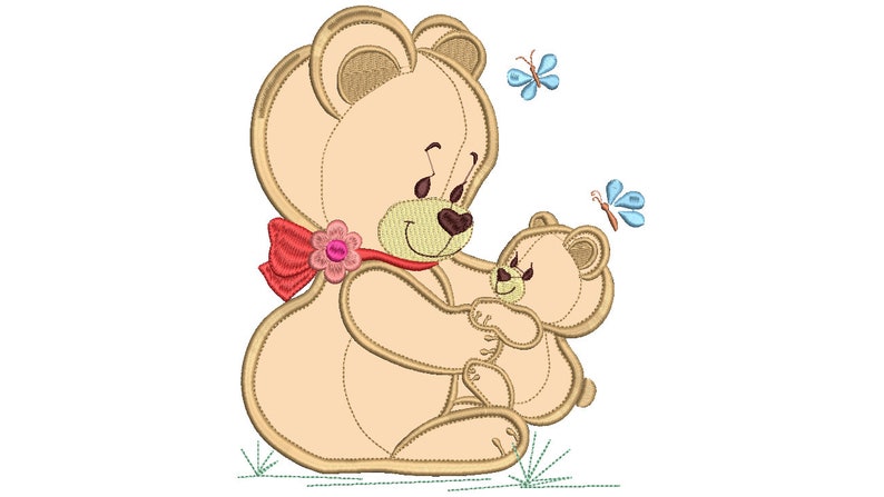 Bear Baby Applique Embroidery design, Bear Applique machine embroidery design ,Baby embroidery design-instant downloads. image 2