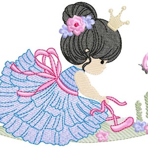 Ballerina machine embroidery designs - Girl Ballet embroidery design, Machine embroidery pattern - instant download
