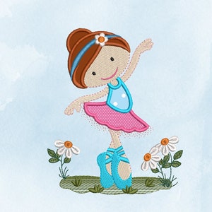 Ballerina machine embroidery designs - Girl Ballet embroidery design, Machine embroidery pattern - instant download