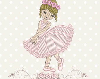 Ballerina Machine Embroidery Designs - Girl embroidery design, Machine embroidery pattern - instant download