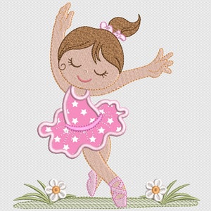 Ballerina machine embroidery designs - Girl Ballet embroidery design, Machine embroidery pattern - instant download