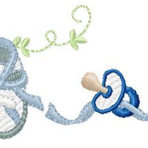 Baby Schuhe Bordüre Stickdatei: Maschinenstickerei Muster (Instant Download)