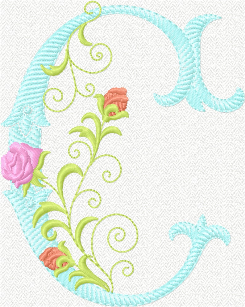 Alphabet Embroidery Design MONOGRAM FONT Machine Etsy