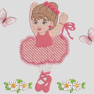 Ballerina machine embroidery designs - Girl Ballet embroidery design, Machine embroidery pattern - instant download