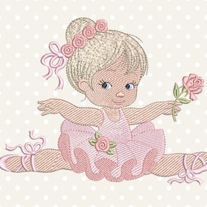 Ballerina Machine Embroidery Designs - Girl embroidery design, Ballet Machine embroidery pattern - instant download