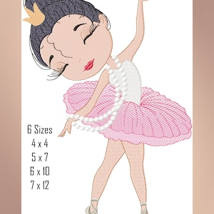 CUTE BALLERINA Machine Embroidery Designs - Girl Embroidery Design, Ballet Machine Embroidery pattern - instant download