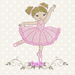 Ballerina Machine Embroidery Designs - Girl embroidery design, Machine embroidery pattern - instant download