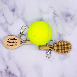 Tennis Bag Tag - Personalized Bag Tag, Wooden Bag Identification