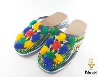 Handmade Moroccan Leather Babouches | Colorful Berber Slippers