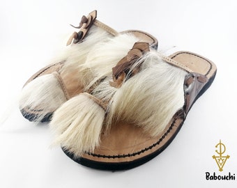 Moroccan Leather Sandals | Handmade Embroidered Slippers