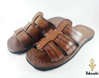 Handmade Moroccan Leather Sandals | Traditional Embroidered Slippers