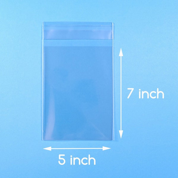 100 5x7 inch Clear Cello Bag Self Sealable Bag Cellophane Packaging