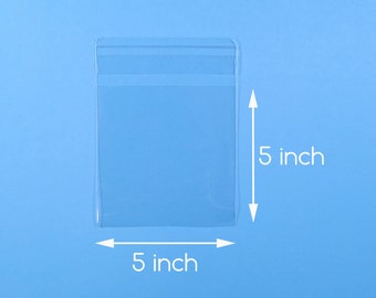 100 5x5 inch Clear Cello Bag Self Sealable Bag Cellophane Packaging