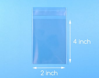 100 2x4 inch Clear Cello Bag Self Sealable Bag Cellophane Plastic Packaging
