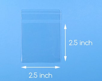 100 2 1/2 x 2 1/2 inch Clear Cello Bag Self Sealable Bag Cellophane Packaging 2.5x2.5