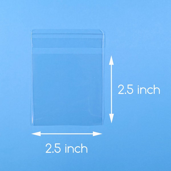 100 2 1/2 x 2 1/2 inch Clear Cello Bag Self Sealable Bag Cellophane Packaging 2.5x2.5