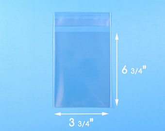 100 3 3/4 x 6 3/4 inch Clear Cello Bag Self Sealable Bag Plastic Packaging