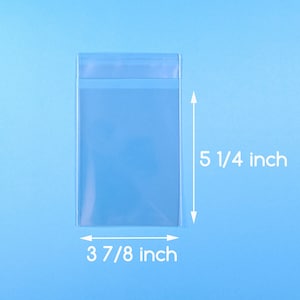 100 3 7/8 x 5 1/4 inch Clear Cello Bag Self Sealable Bag Plastic Packaging