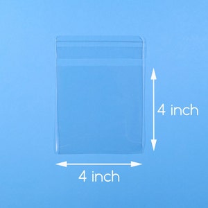 100 4 x 4 インチ透明セロ袋 セルフシール可能袋 セロハンプラスチック包装