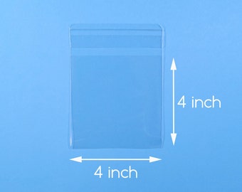 100 4x4 inch Clear Cello Bag Self Sealable Bag Cellophane Plastic Packaging